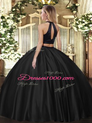 Tulle Sleeveless Floor Length Sweet 16 Quinceanera Dress and Beading