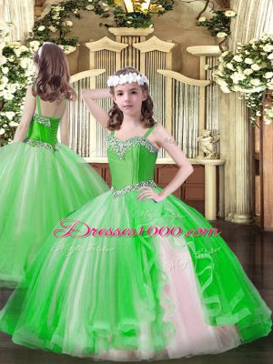 Floor Length Green Quinceanera Dress Sweetheart Sleeveless Lace Up