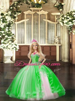 Floor Length Green Quinceanera Dress Sweetheart Sleeveless Lace Up