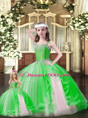 Floor Length Green Quinceanera Dress Sweetheart Sleeveless Lace Up