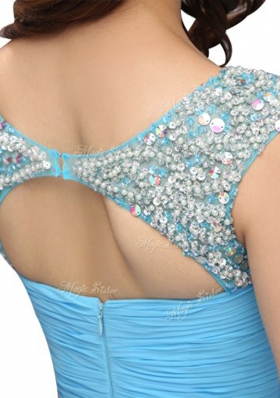 Scoop Sleeveless Beading Zipper Homecoming Dress