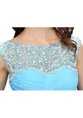 Scoop Sleeveless Beading Zipper Homecoming Dress