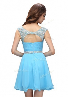 Scoop Sleeveless Beading Zipper Prom Dresses