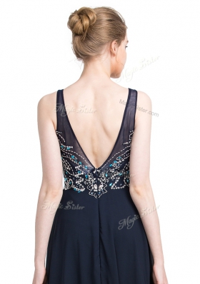 Discount Sleeveless Zipper Floor Length Beading Homecoming Dress