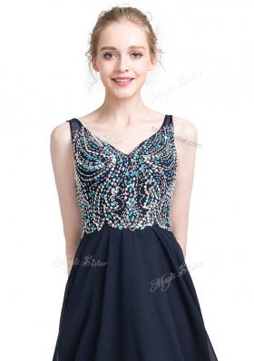 Discount Sleeveless Zipper Floor Length Beading Homecoming Dress