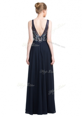 Discount Sleeveless Zipper Floor Length Beading Homecoming Dress