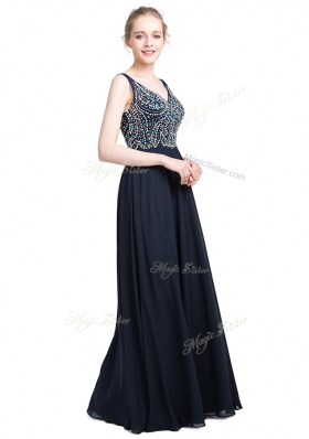 Discount Sleeveless Zipper Floor Length Beading Homecoming Dress