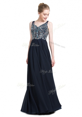 Discount Sleeveless Zipper Floor Length Beading Homecoming Dress