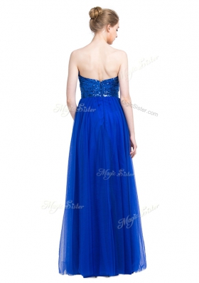Tulle Sleeveless Floor Length and Sequins