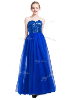 Tulle Sleeveless Floor Length and Sequins