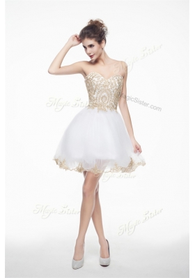 Best White Prom and Party and For with Beading and Lace Sweetheart Sleeveless Zipper