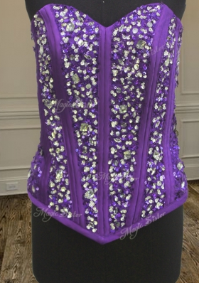 Cheap Three Piece Sequins Sweetheart Sleeveless Lace Up Sweet 16 Quinceanera Dress Multi-color Tulle