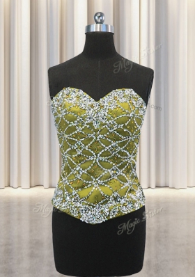 High Class Three Piece Tulle Sleeveless Floor Length Quinceanera Dress and Beading and Sequins