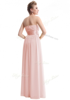 Baby Pink Sleeveless Chiffon Zipper Junior Homecoming Dress for Prom and Party