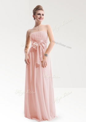 Baby Pink Sleeveless Chiffon Zipper Junior Homecoming Dress for Prom and Party