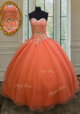 Gorgeous Sleeveless Lace Up Floor Length Sequins Quinceanera Gown