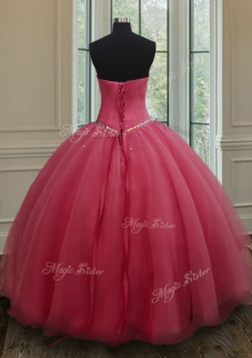 Sweetheart Sleeveless Organza 15 Quinceanera Dress Beading and Ruching Lace Up