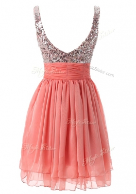 Discount Lavender Straps Zipper Beading Teens Party Dress Sleeveless