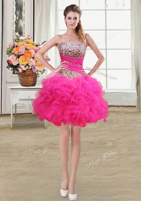 Three Piece Multi-color Strapless Neckline Beading and Ruffles and Ruffled Layers and Sequins Sweet 16 Dress Sleeveless Lace Up