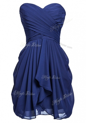 Unique Sleeveless Ruching Lace Up Prom Evening Gown