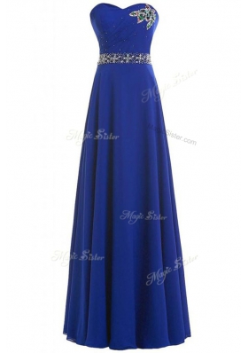 Dynamic Chiffon Sleeveless Floor Length Prom Evening Gown and Beading