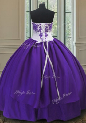 Fabulous Eggplant Purple 15th Birthday Dress Military Ball and Sweet 16 and Quinceanera and For with Beading Sweetheart Sleeveless Lace Up