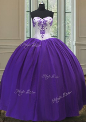 Fabulous Eggplant Purple 15th Birthday Dress Military Ball and Sweet 16 and Quinceanera and For with Beading Sweetheart Sleeveless Lace Up