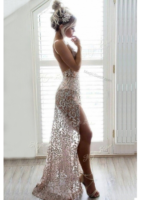 Hot Selling Lace Sleeveless Homecoming Dress and Sequins