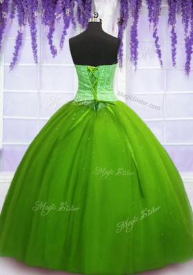 Exquisite Sweetheart Sleeveless Lace Up Quinceanera Gown Tulle
