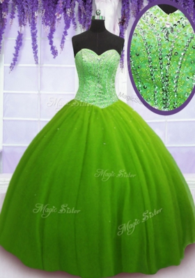 Exquisite Sweetheart Sleeveless Lace Up Quinceanera Gown Tulle