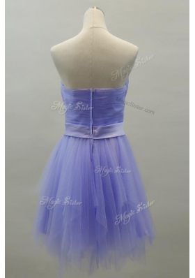 Lavender Prom Party Dress Prom and For with Sashes|ribbons Sweetheart Sleeveless Zipper