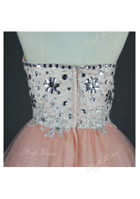 Stunning Peach Sleeveless Sashes|ribbons Knee Length Evening Dress