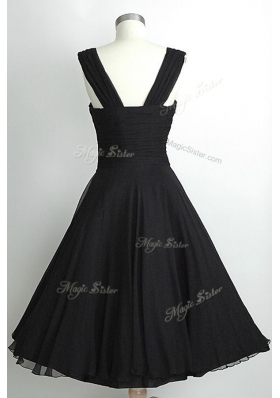 Beauteous Square Sleeveless Chiffon Homecoming Dress Ruching Side Zipper