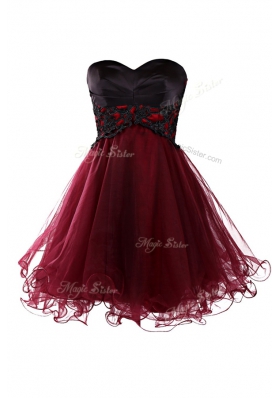 Best Burgundy Prom Evening Gown Prom and Party and For with Lace Sweetheart Sleeveless Zipper