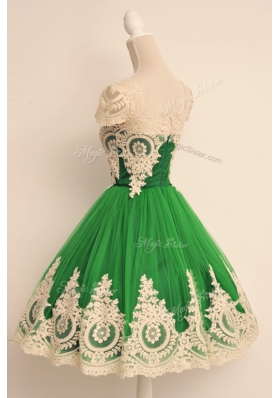 Clearance Cap Sleeves Zipper Knee Length Lace Homecoming Dress