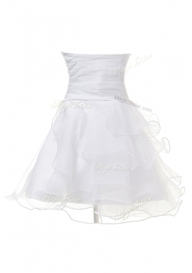 Great Sweetheart Sleeveless Criss Cross Homecoming Dress White Tulle