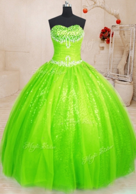 Great Floor Length Quince Ball Gowns Sweetheart Sleeveless Lace Up