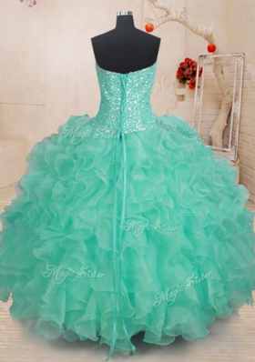 Sleeveless Beading and Ruffles Lace Up Quinceanera Dresses