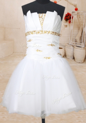 Three Piece Pick Ups Floor Length Ball Gowns Sleeveless White Sweet 16 Dress Lace Up