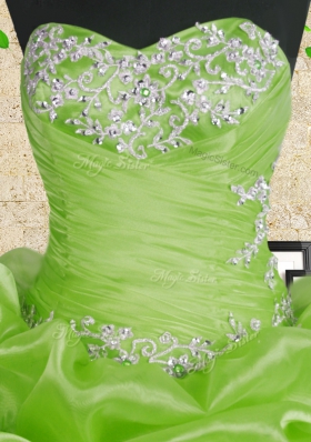Adorable Sleeveless Beading and Appliques and Ruffles and Ruching Lace Up Quinceanera Gowns