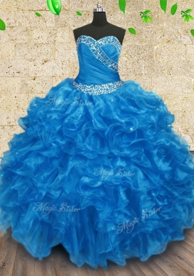 Most Popular Floor Length Ball Gowns Sleeveless Baby Blue Sweet 16 Quinceanera Dress Lace Up