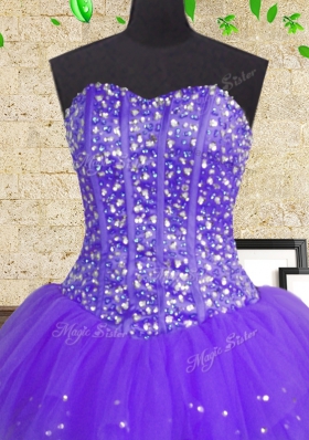 Multi-color Lace Up 15th Birthday Dress Sequins Sleeveless Floor Length