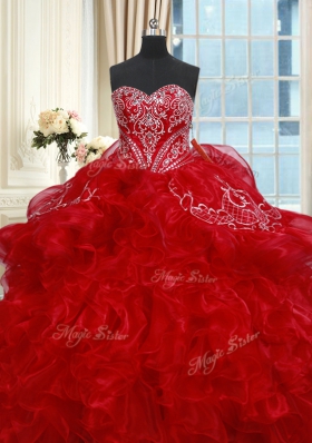 Charming Sleeveless Lace Up Floor Length Beading and Ruffles Quinceanera Dresses