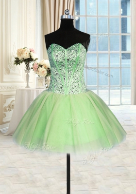 Exquisite Three Piece Sleeveless Beading and Ruching Lace Up Sweet 16 Dress