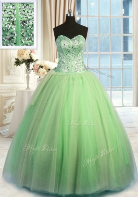 Exquisite Three Piece Sleeveless Beading and Ruching Lace Up Sweet 16 Dress