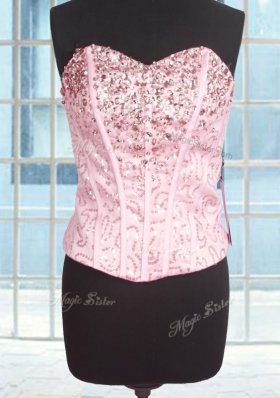 Floor Length Ball Gowns Sleeveless Pink Sweet 16 Dresses Lace Up