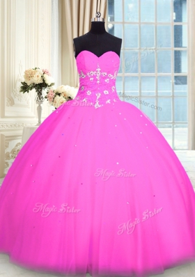 Floor Length Pink Vestidos de Quinceanera Sweetheart Sleeveless Lace Up