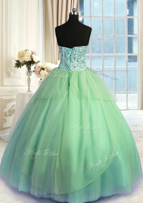 Three Piece Sweetheart Neckline Beading Quinceanera Dress Sleeveless Lace Up