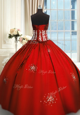 Exceptional Wine Red Lace Up Sweet 16 Dresses Beading and Appliques and Ruching Sleeveless Floor Length