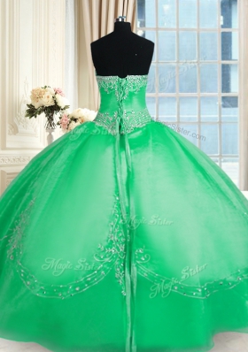 Sleeveless Lace Up Floor Length Beading and Embroidery Sweet 16 Dress